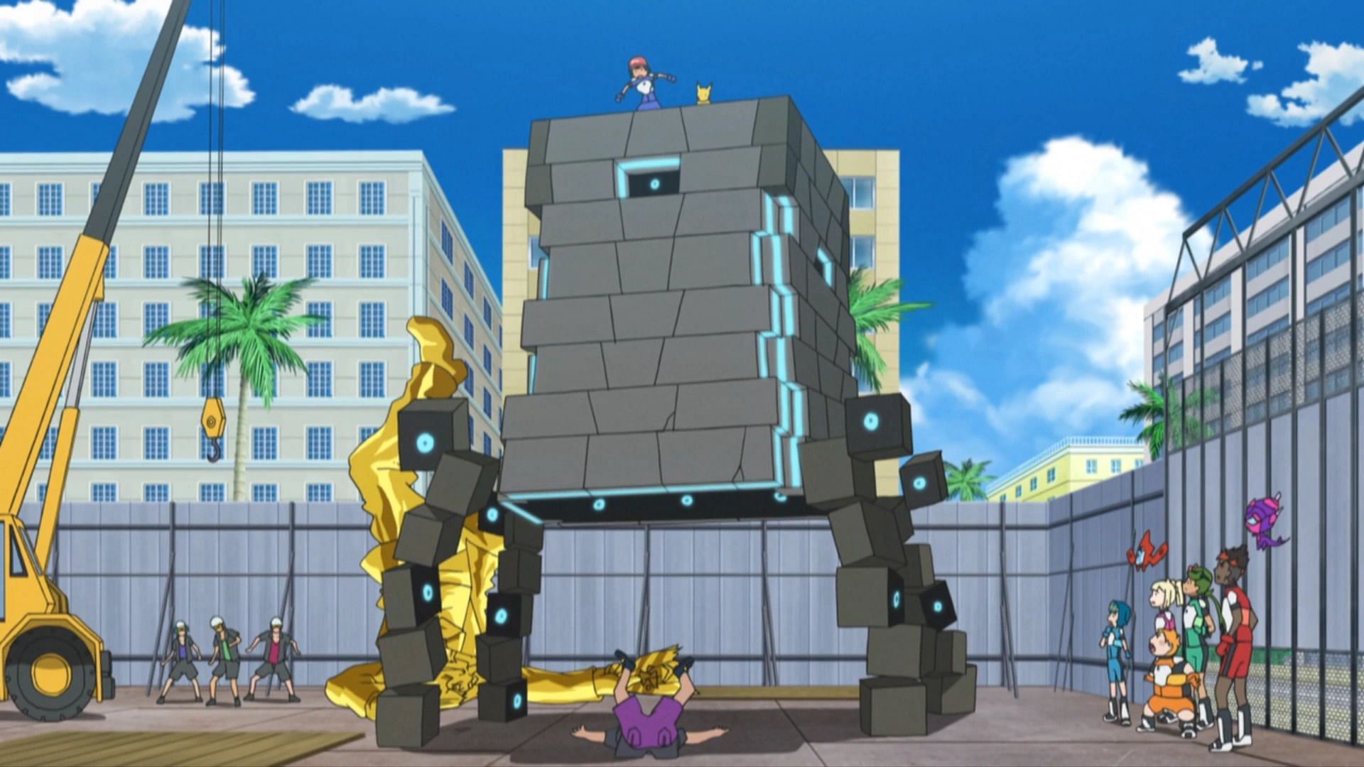 Stakataka in the anime (Image via The Pokemon Company)