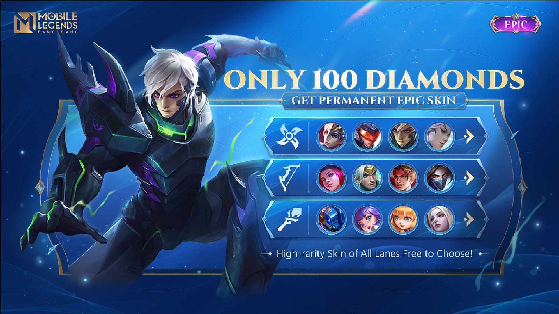 Mobile Legends Bang Bang: How to get Epic Skin for 100 Diamonds in MLBB