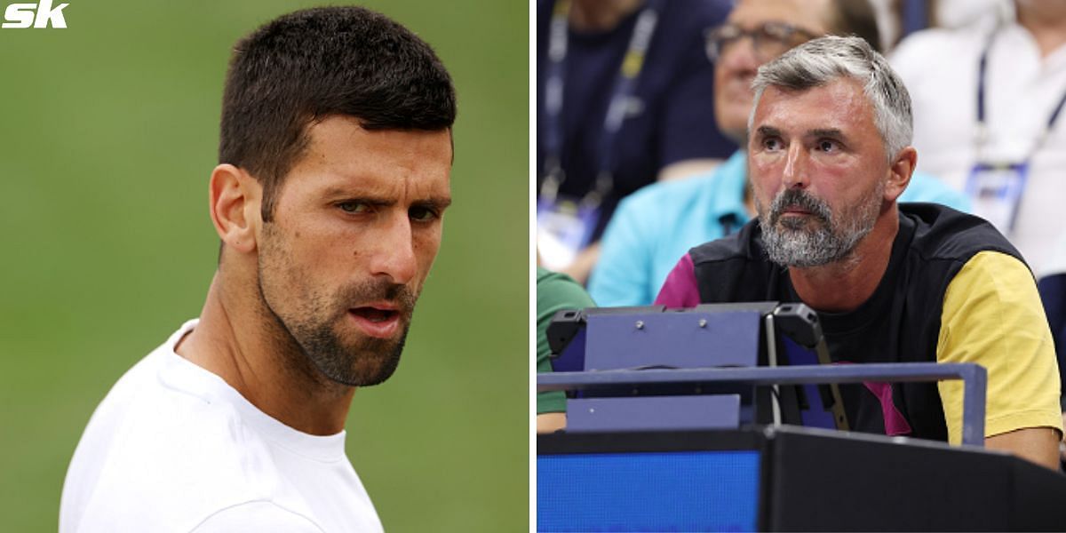 Novak Djokovic (L), and Goran Ivanisevic (R)