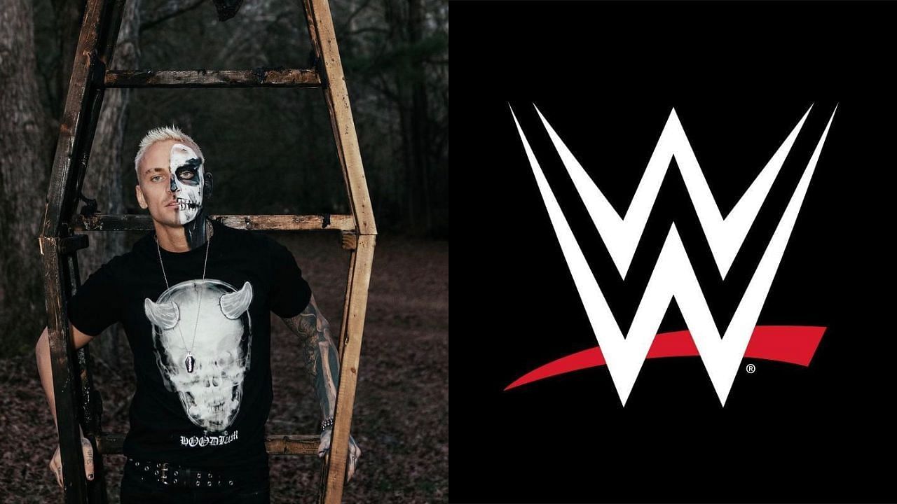 Darby Allin (left) and WWE logo (right)