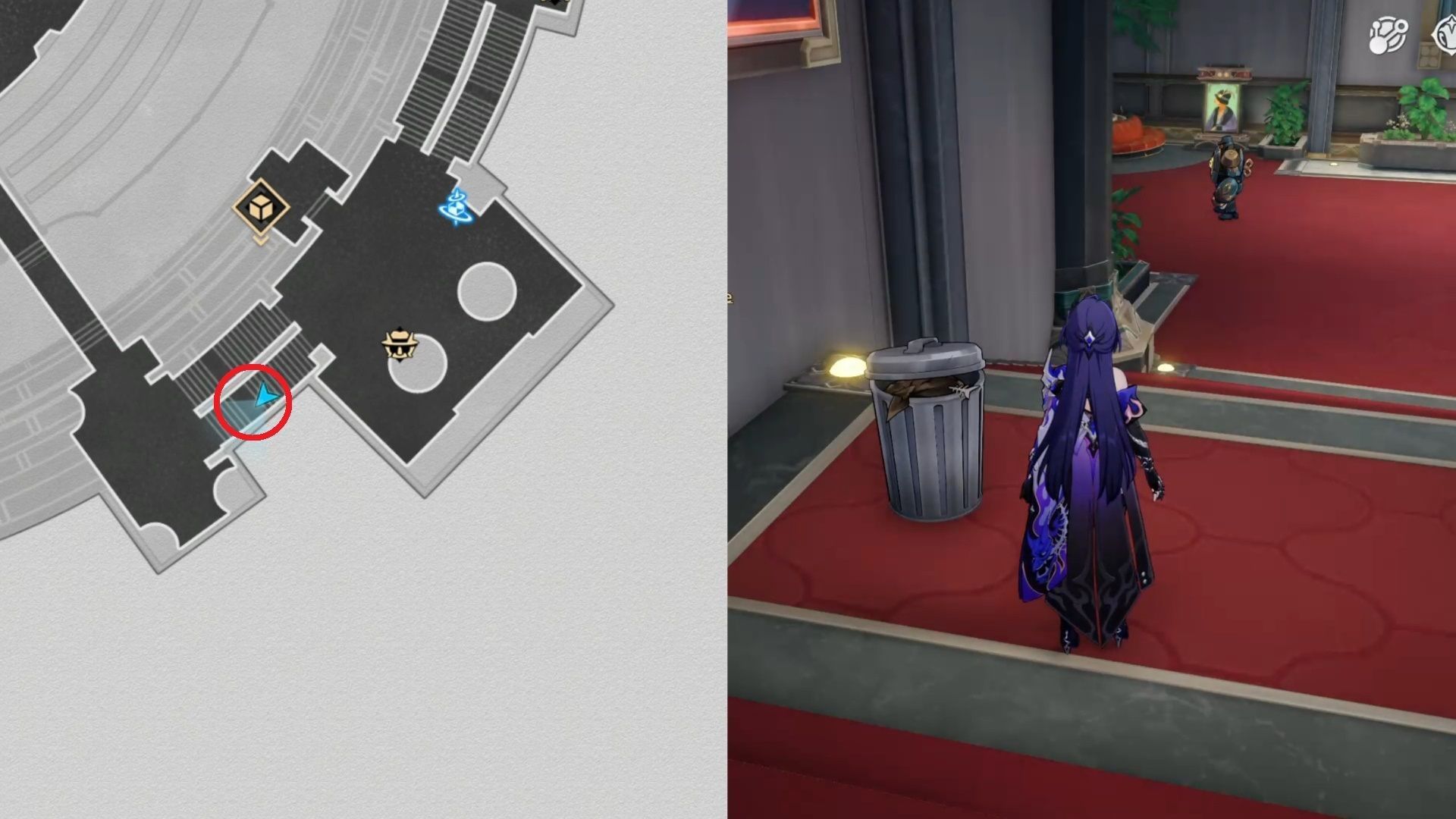 Lordly Trashcan location in Penacony Grand Theater (Image via HoYoverse)