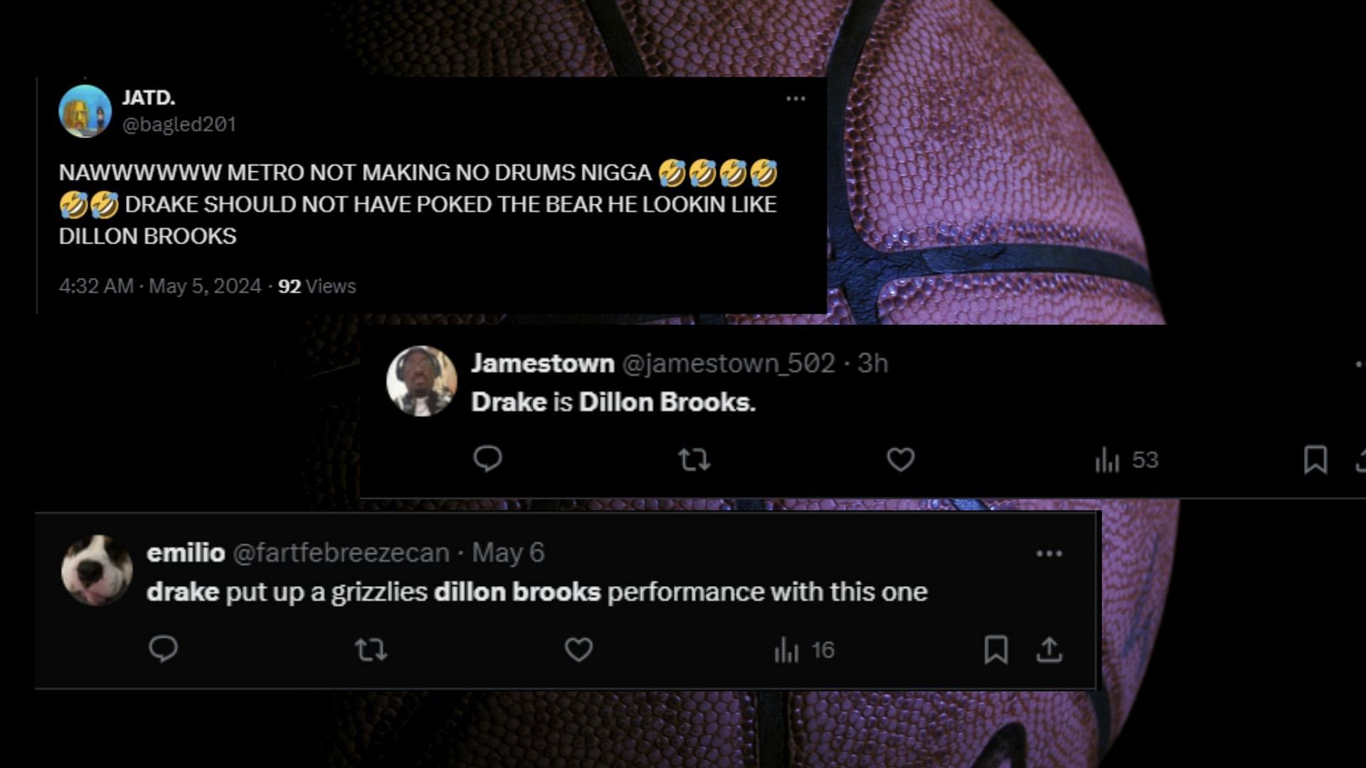 Fans compare Drake to Dillon Brooks