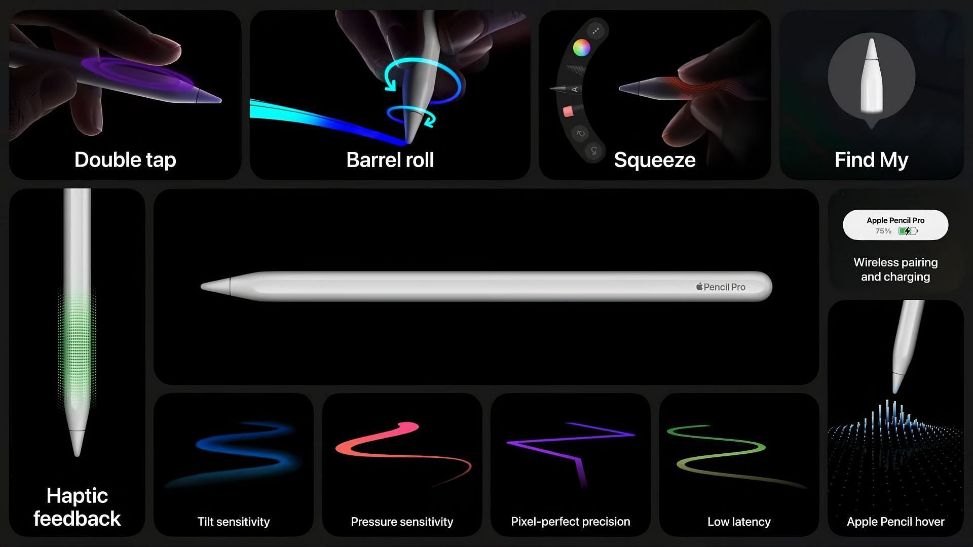 The new Apple Pencil offers brand new gyroscope and pressure sensors (Image via Apple)