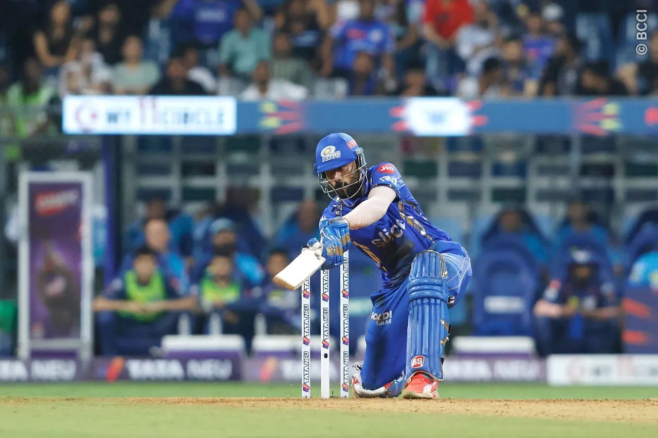 Naman Dhir scored an unbeaten half-century for Mumbai Indians (Image: IPLT20.com/BCCI)