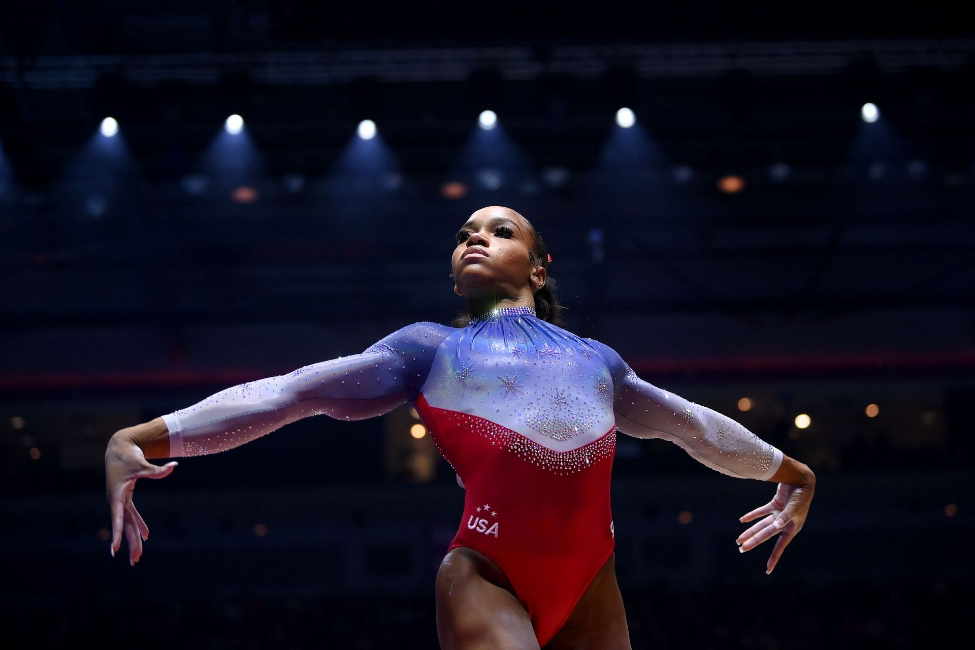 Shilese Jones at 2022 Gymnastics World Championships. (Photo by Laurence Griffiths/Getty Images)