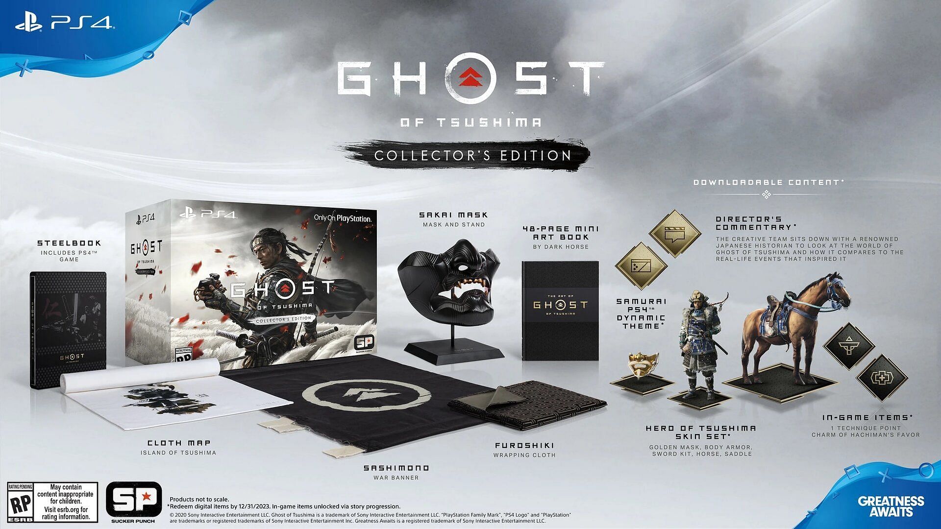 The items included in the Ghost of Tsushima Collector