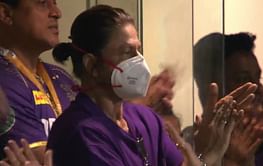 [Watch] Shah Rukh Khan spotted wearing a mask as he cheers for KKR in IPL 2024 final days after being discharged from hospital