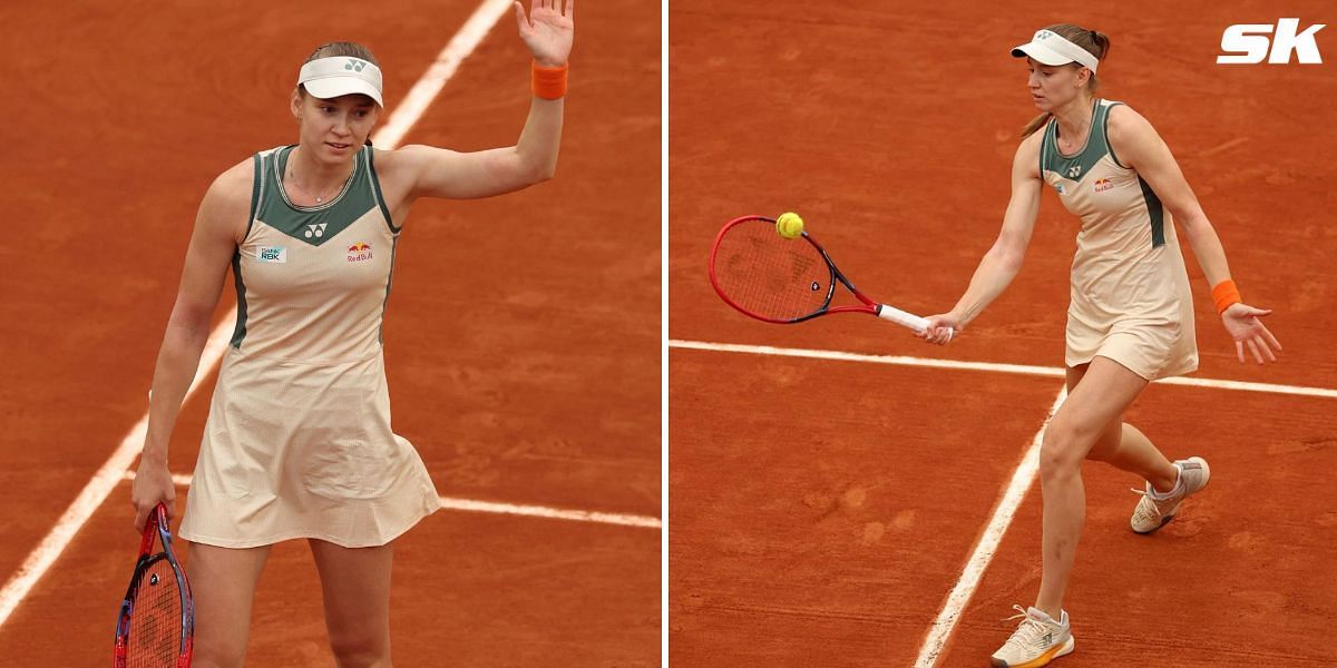 Elena Rybakina wearing a customized Yonex kit at the French Open 2024.