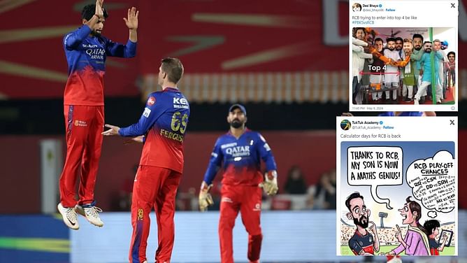 "Calculator days for RCB are back" - Fans react to Faf du Plessis and co's 60-run win over PBKS in IPL 2024