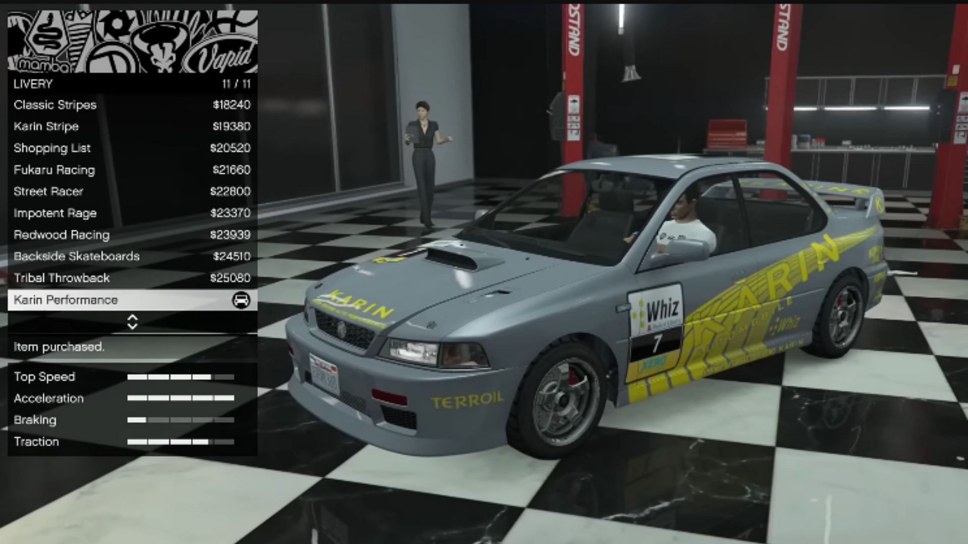 Sultan Classic with the Karin Performance livery applied (Image via YouTube/Digital Car Addict)