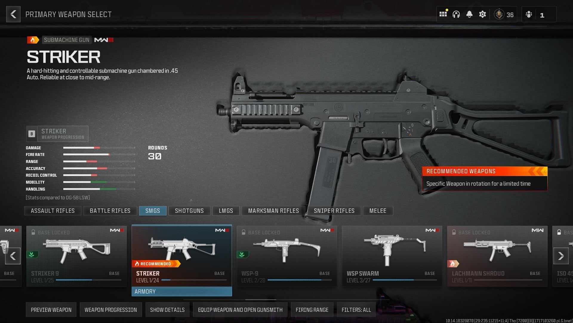 Striker SMG in Warzone (Image via Activision)