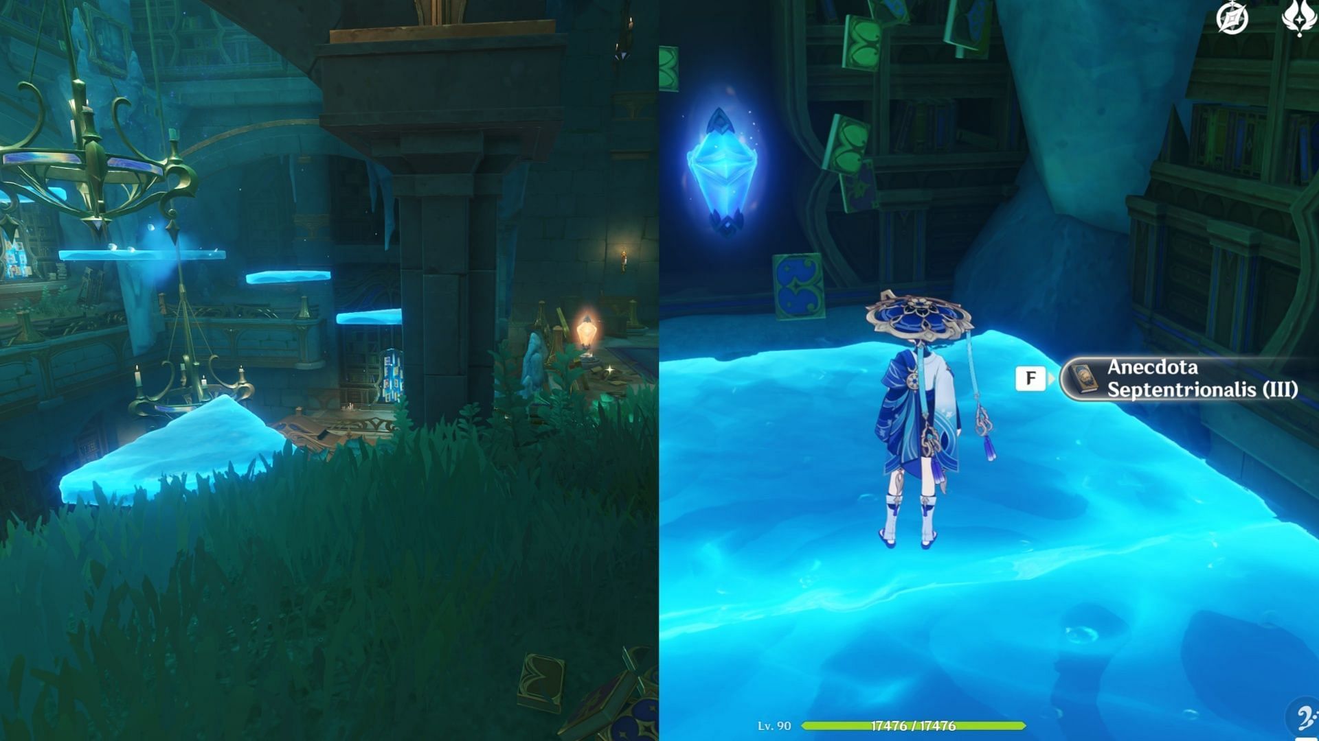 Use the floating platforms to get up (Image via HoYoverse)