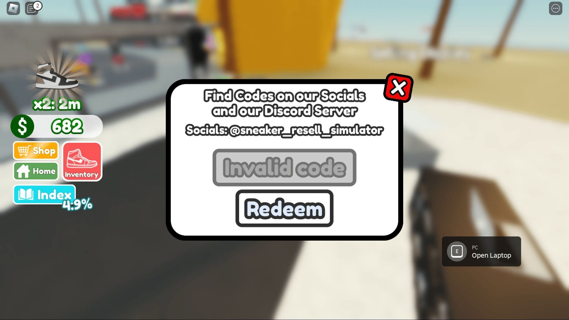 Troubleshoot codes in Sneaker Resell Simulator with ease (Image via Roblox)