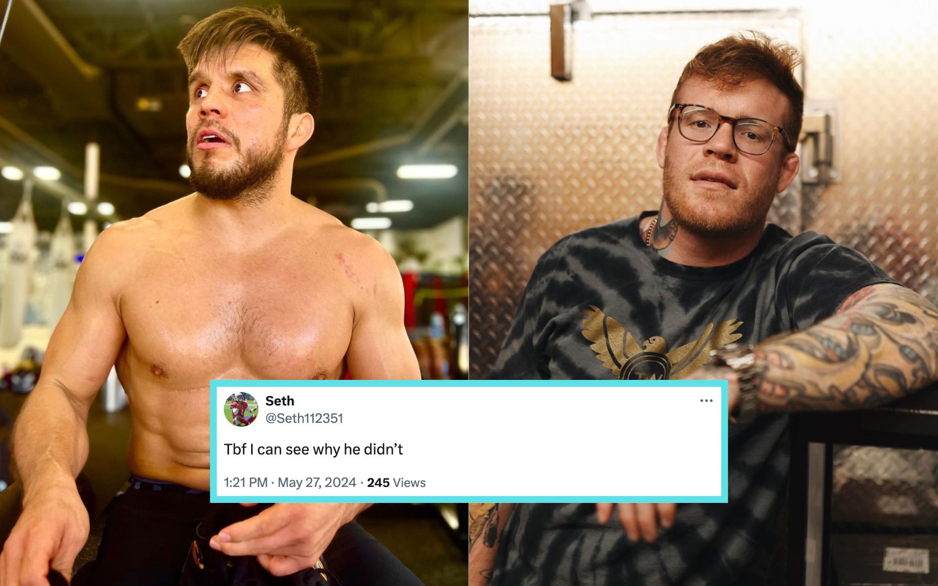 MMA Lab coach Tim Welch (right) accuses Henry Cejudo (left) of rejecting fights with his fighters [Photo Courtesy @henry_cejudo and @timwelchtmt on Instagram]