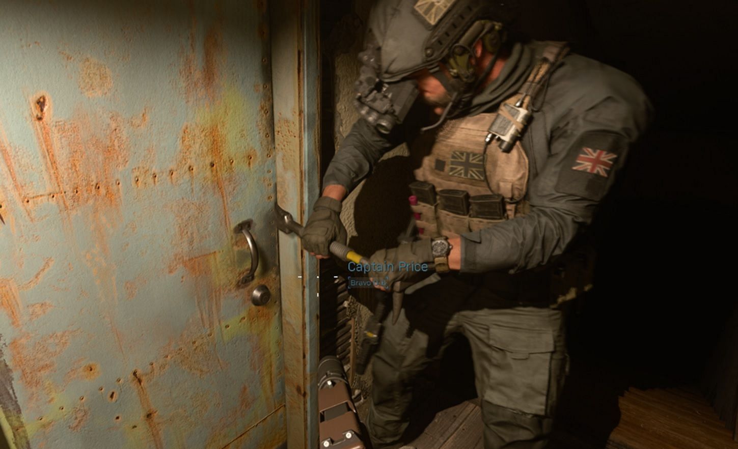 Captain John Price using the Halligan Bar in Modern Warfare 2019 (Image via Activision)