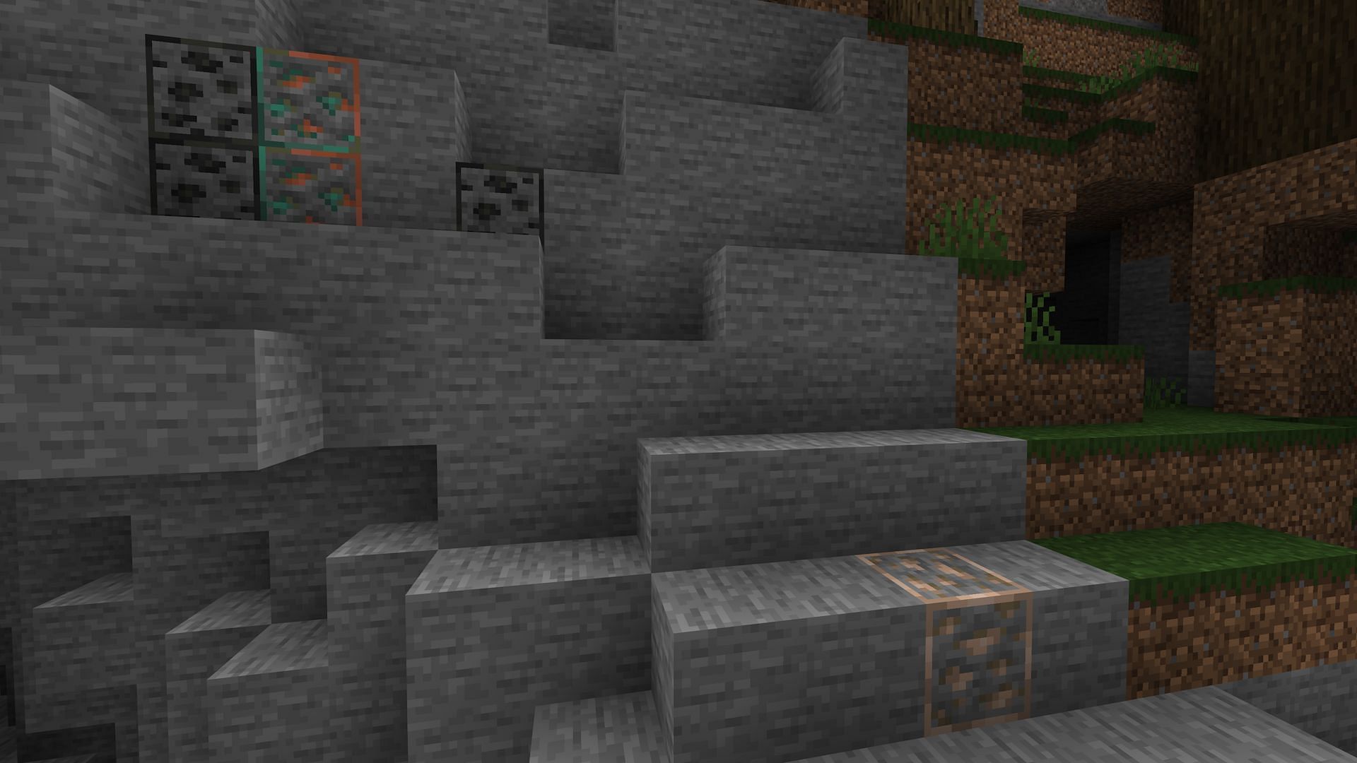 Outlines make ores much easier to spot (Image via Mojang)
