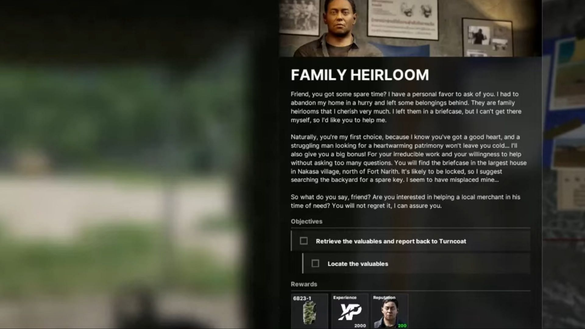 Family Heirloom mission objectives (Image via Madfinger Games)