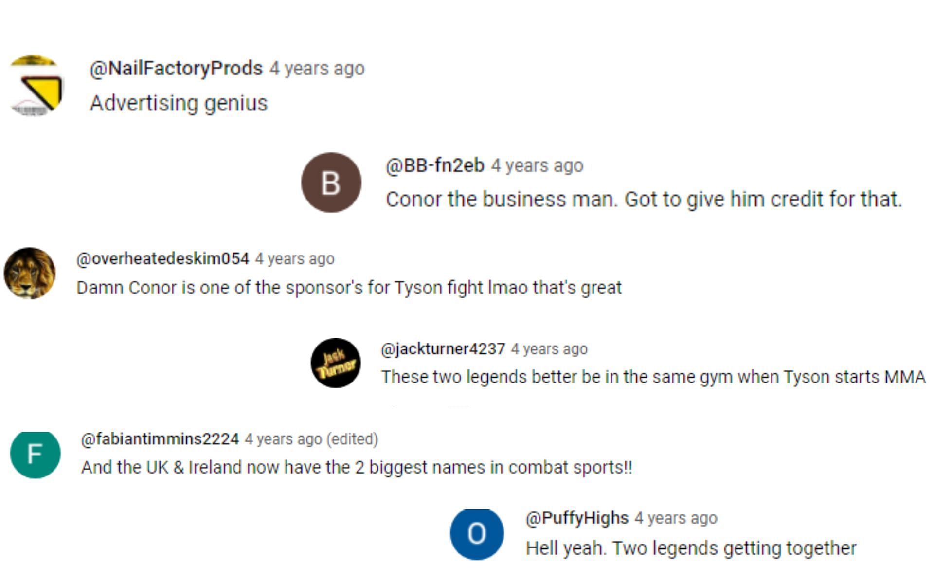 Fan reaction comments regarding McGregor sending Fury a bottle [Image courtesy: @TheMacLife - YouTube]
