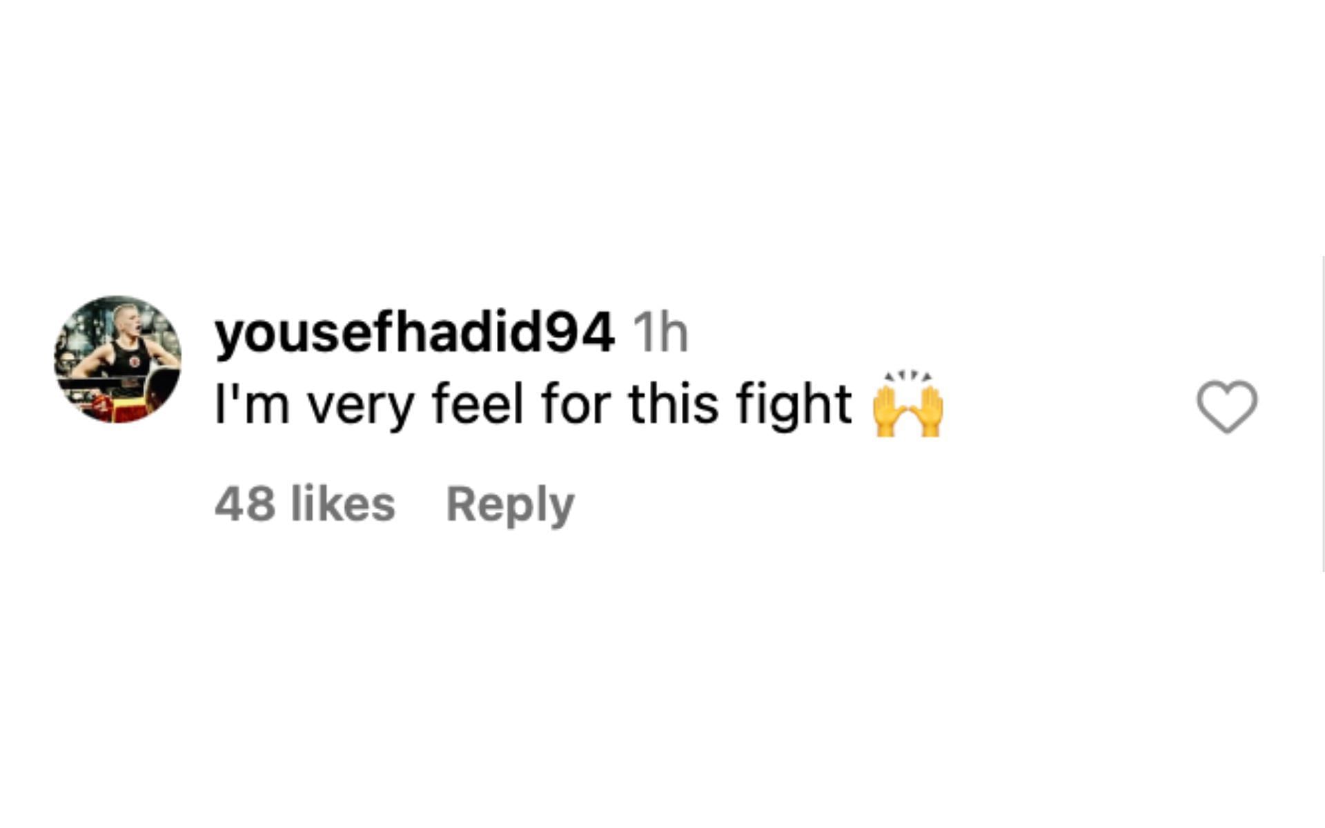 Fan reacting to Tyson Fury vs. Oleksandr Usyk [via @mmafighting on Instagram]