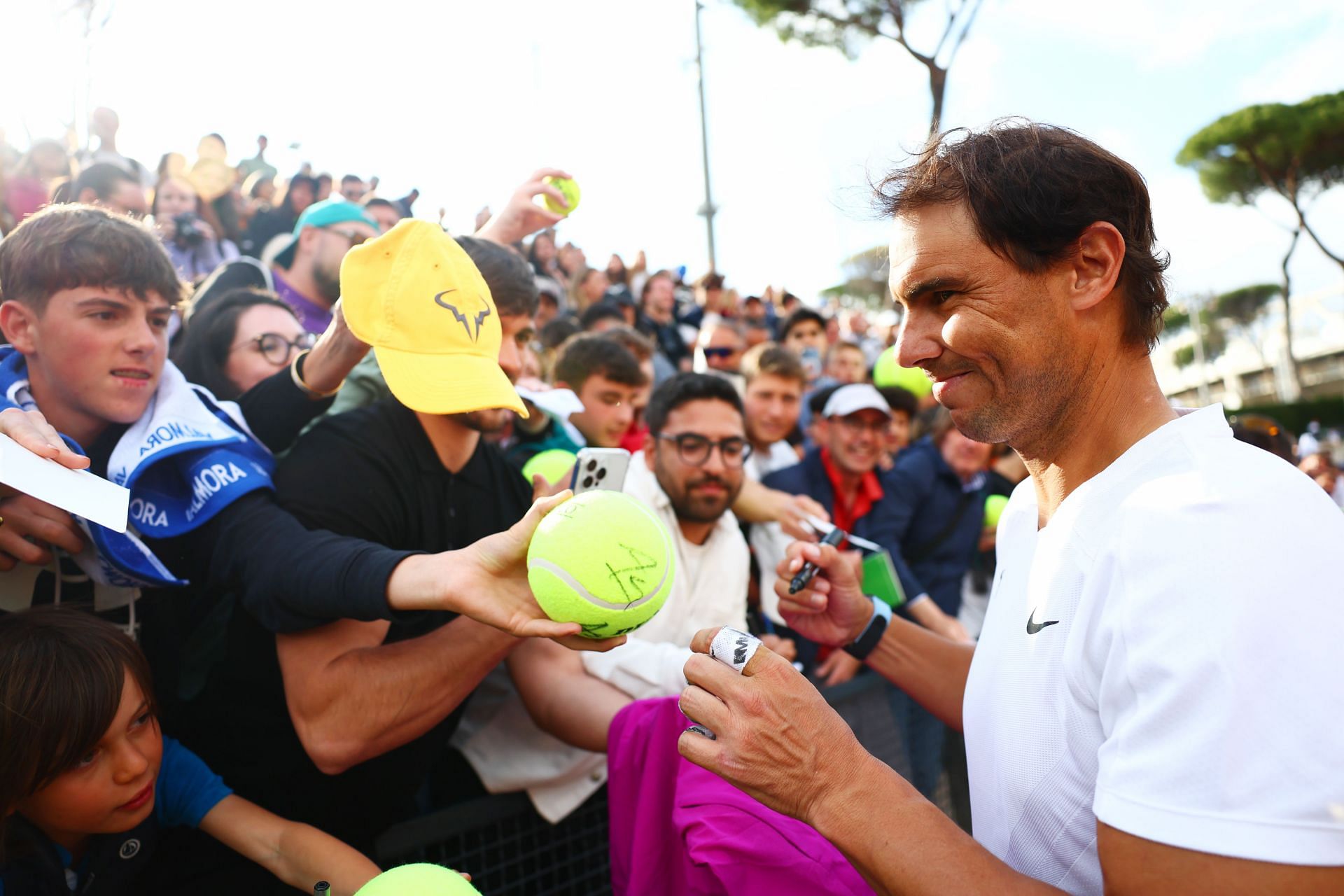 The Spaniard interacting with fans at the 2024 Italian Open.