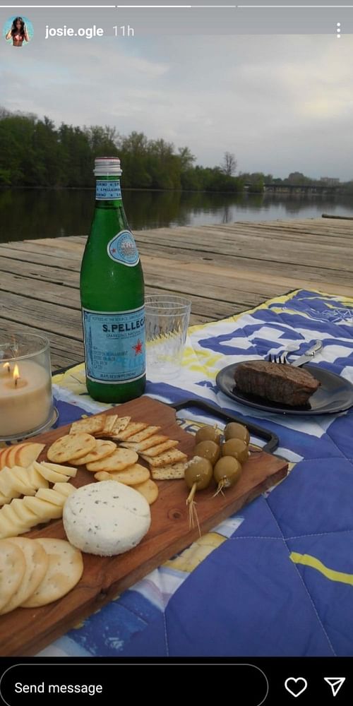 The anniversary date with a lakeside view.