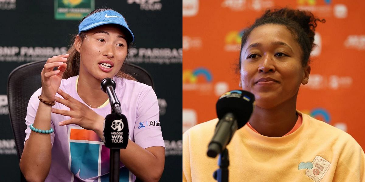 Zheng Qinwen (L) and Naomi Osaka (R)