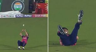 [Watch] Yuzvendra Chahal backpedals to pull off spectacular catch in RR vs PBKS IPL 2024 match