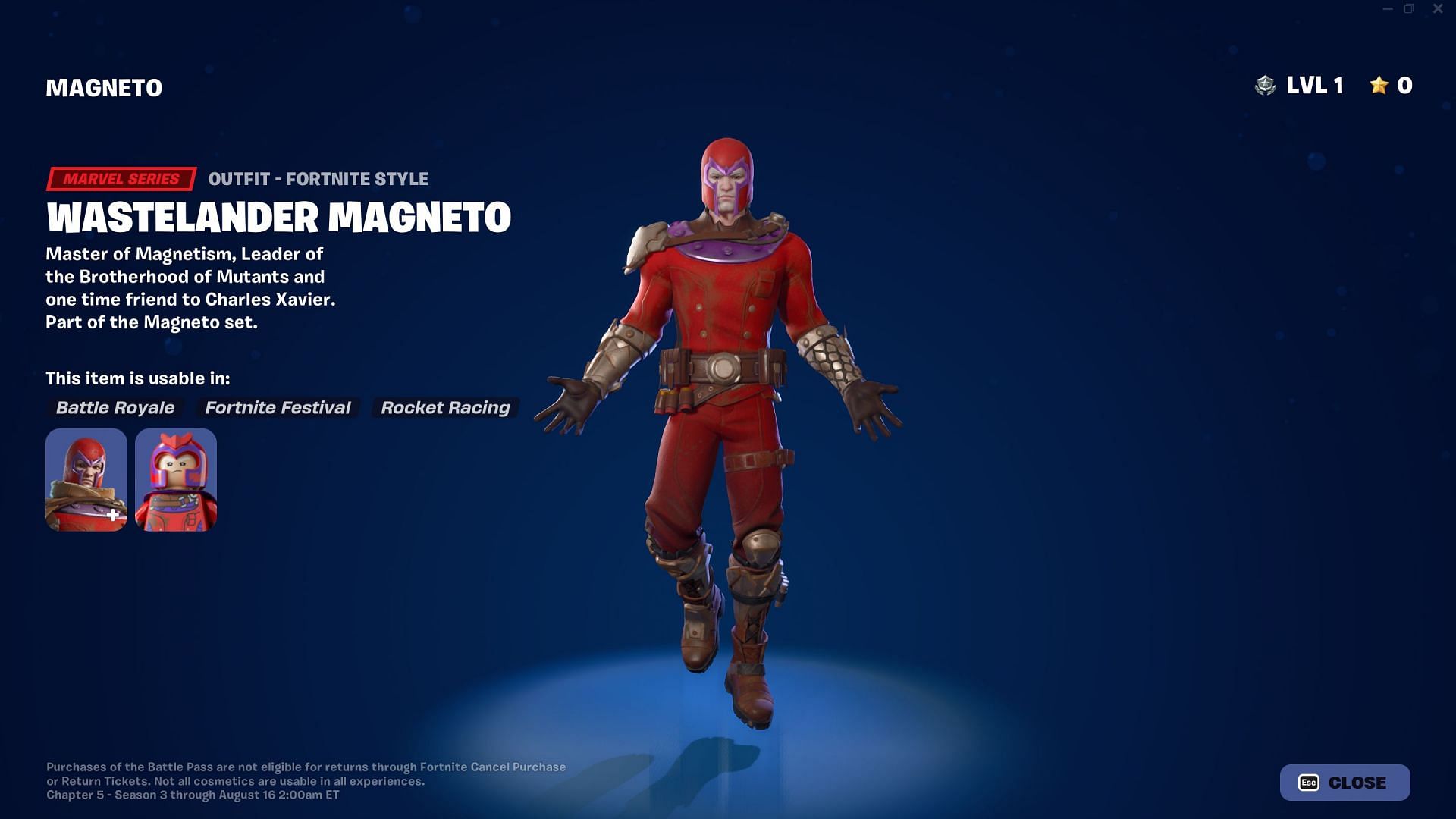 Wonder what Magneto is doin in the wastelands (Image via Epic Games)