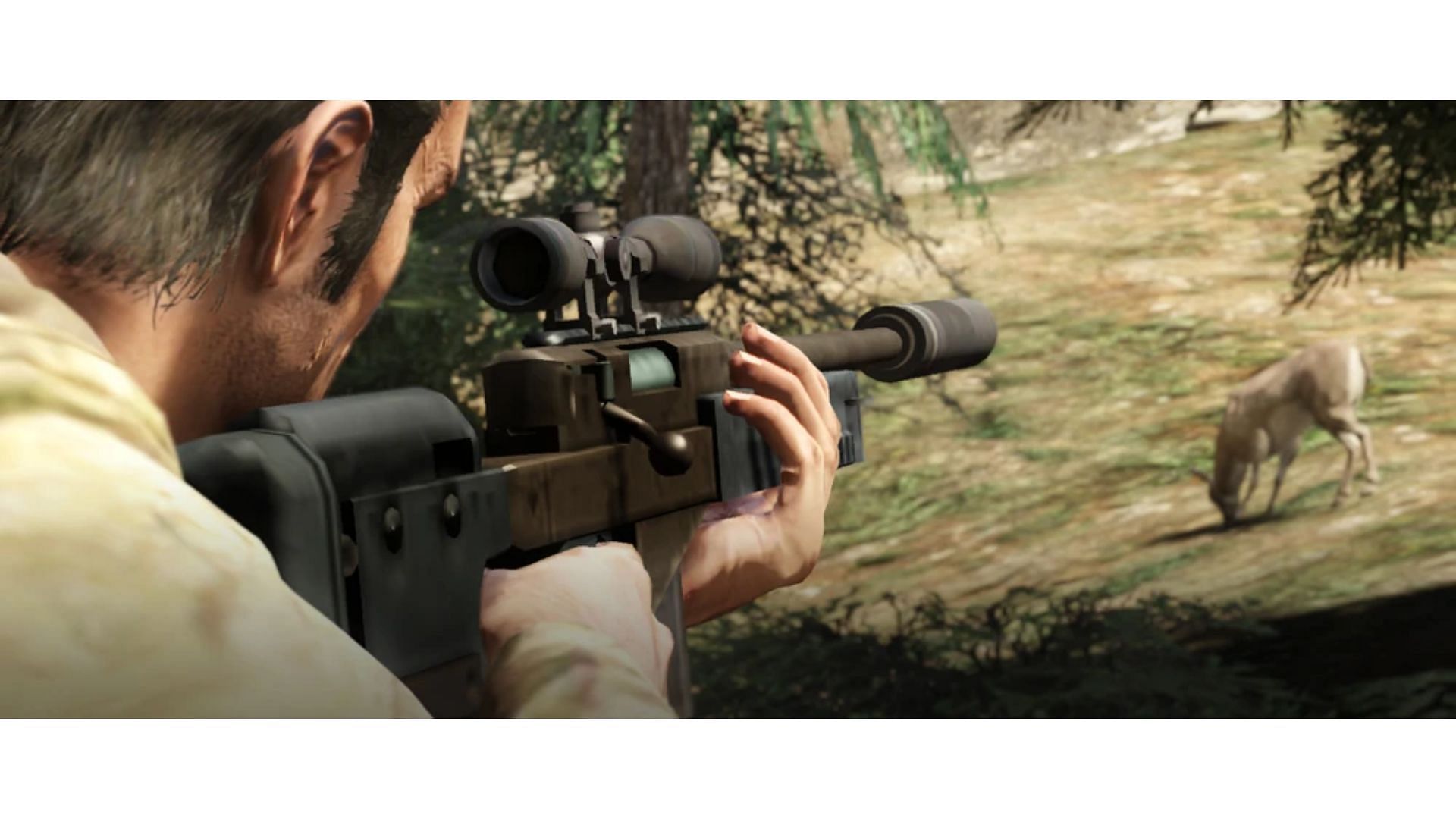 A screenshot of the hunting activity in Grand Theft Auto 5 (Image via GTA Wiki)