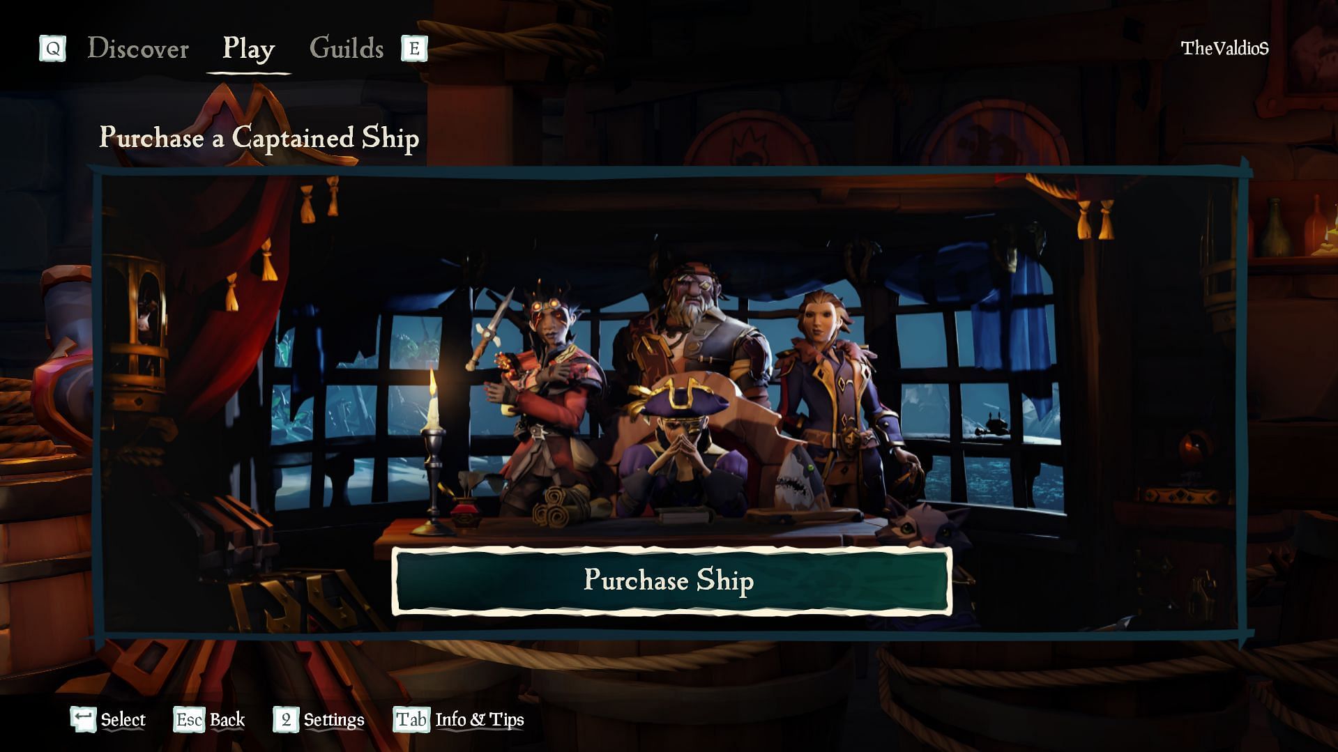 Buy ship in Sea of Thieves.