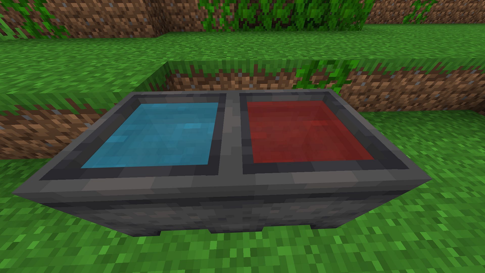 Players can keep colored water and potions in Minecraft (Image via Mojang Studios)