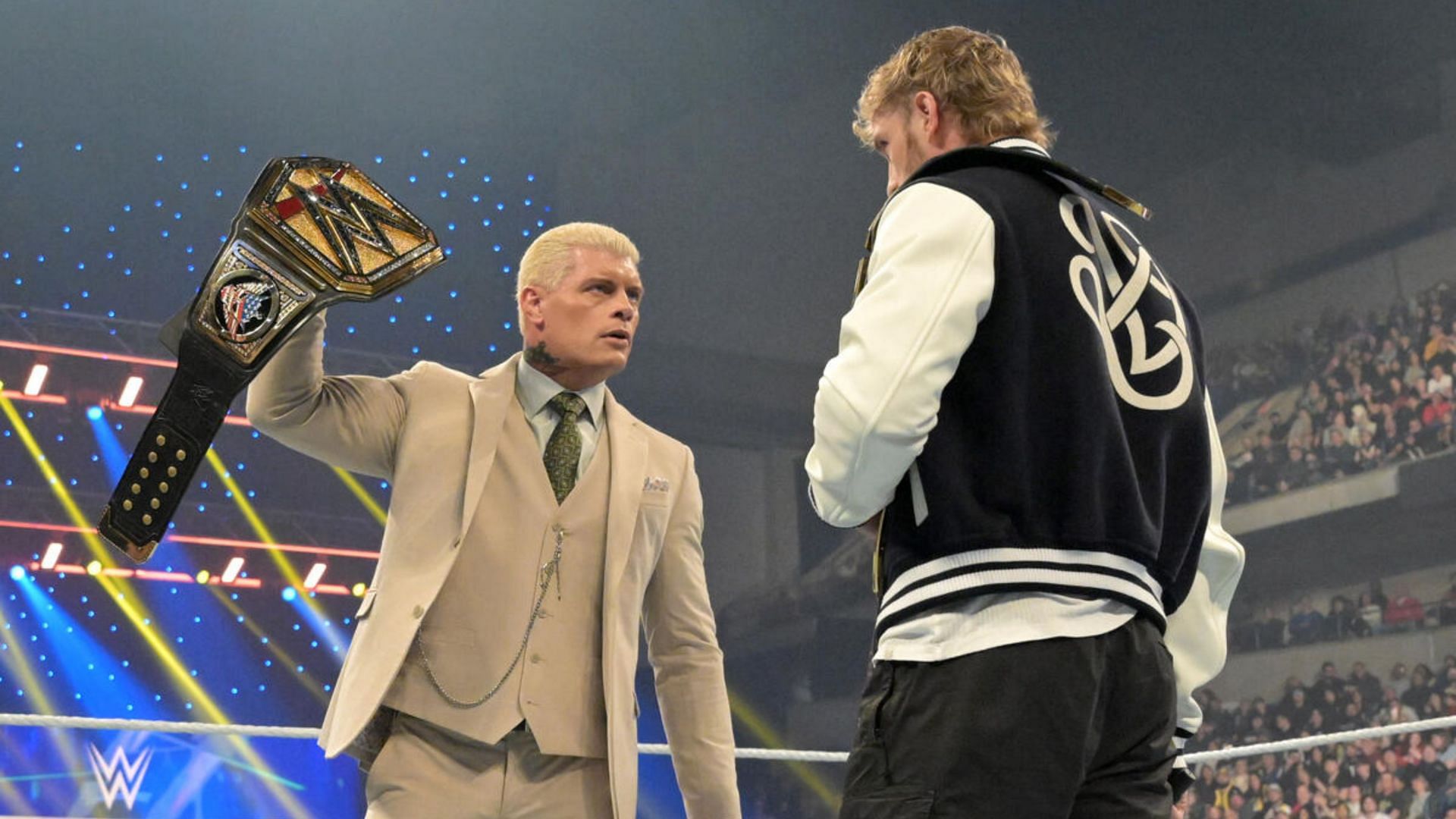 Undisputed WWE Champion Cody Rhodes face-to-face with Logan Paul on SmackDown