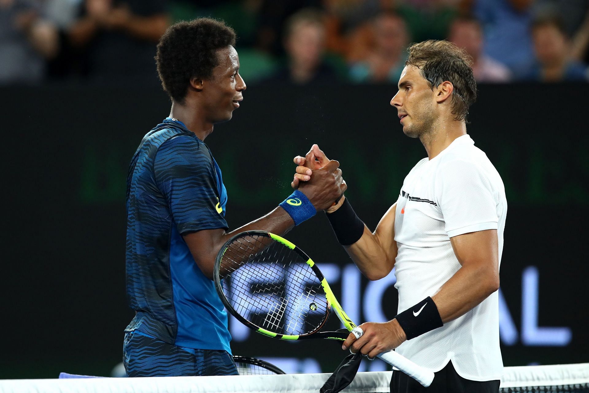 Gael Monfils (left) and the Spaniard