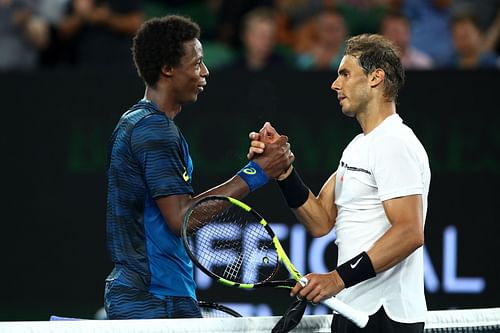 Gael Monfils (left) and the Spaniard