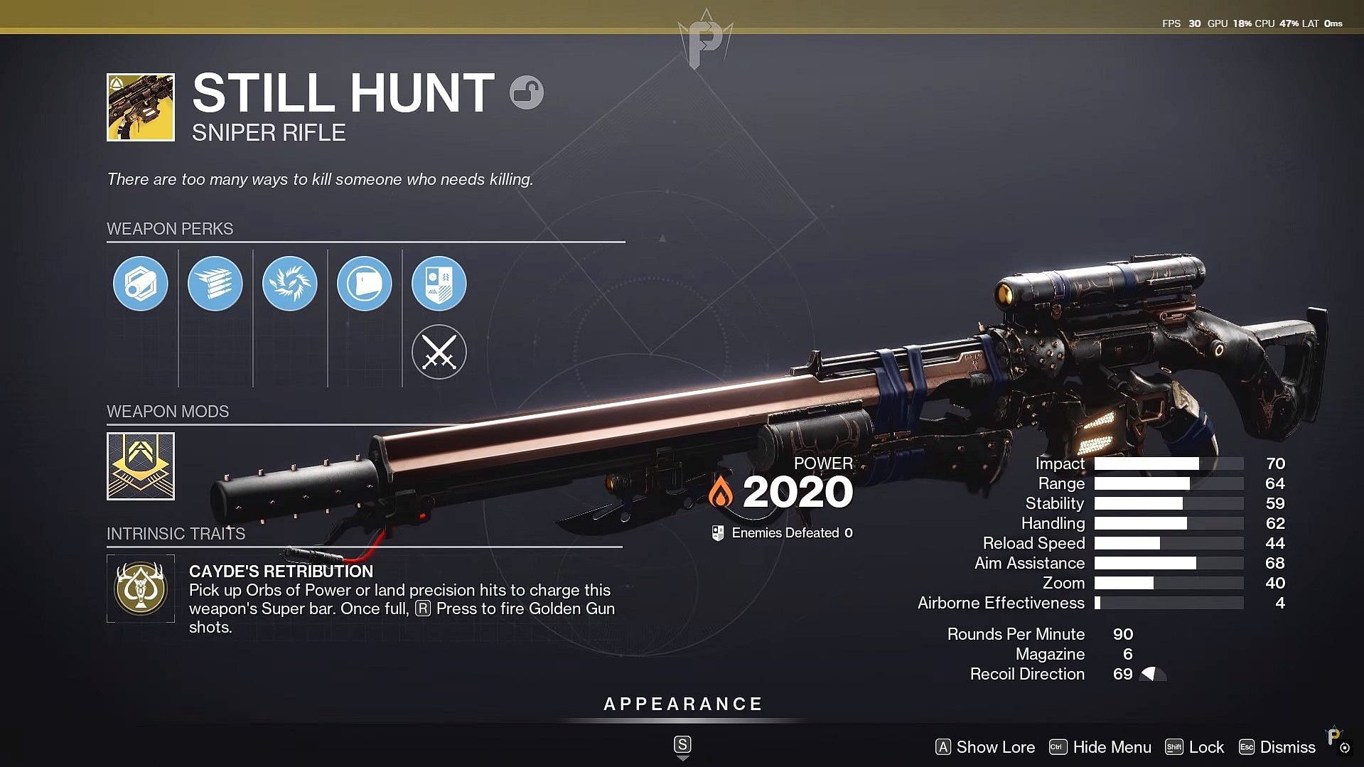 Still Hunt in Destiny 2 (Image via YouTube/FalloutPlays)