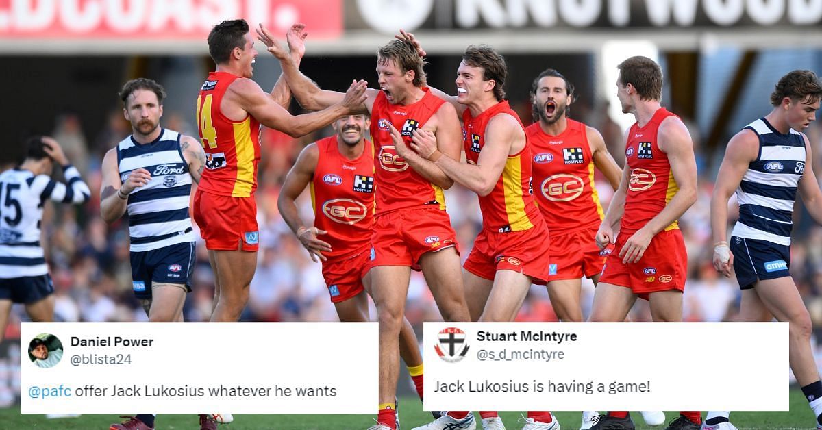 Jack Lukosius boots five goals to pu rumours of being traded to bed