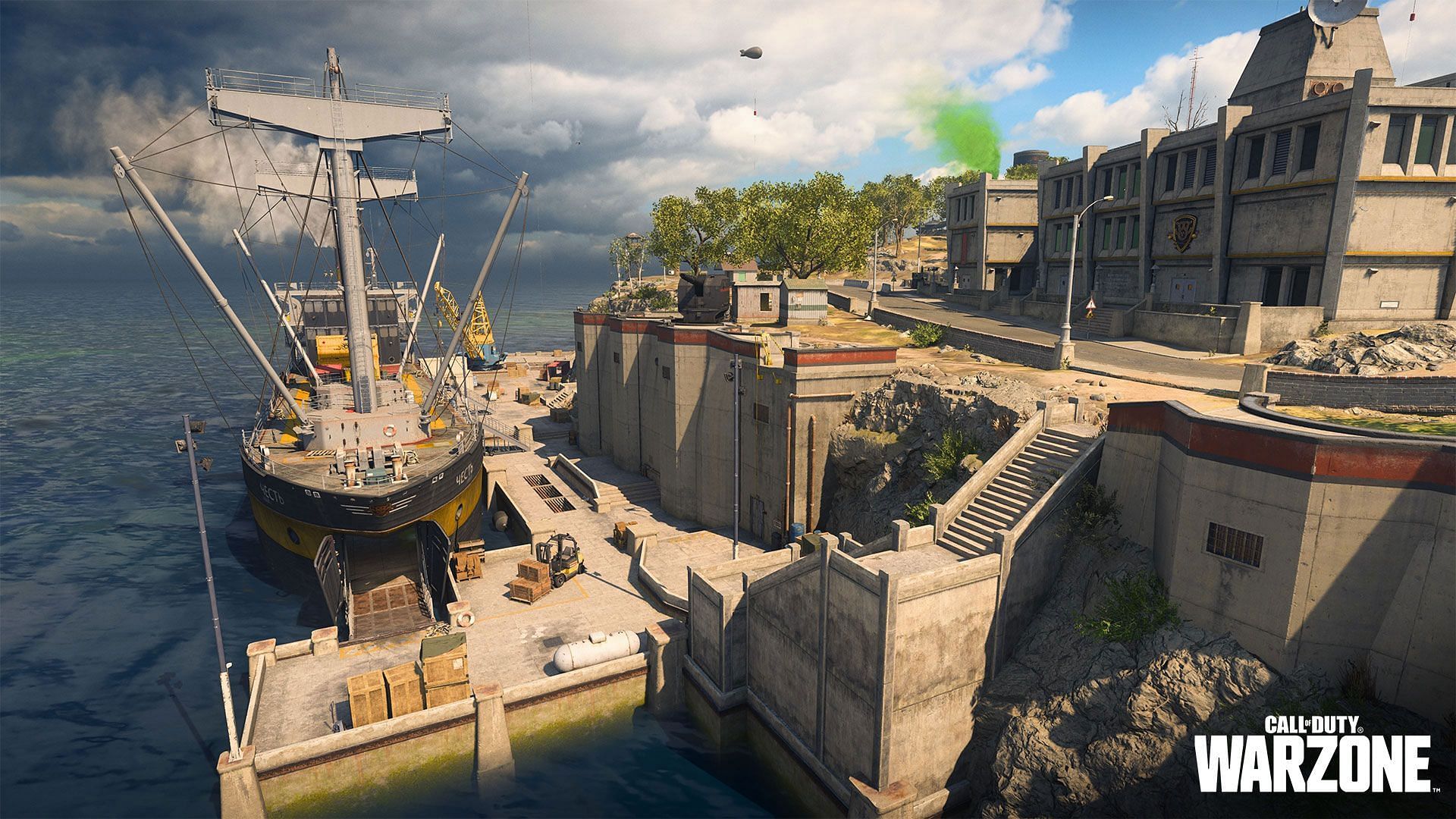 A view of the docks in Rebirth Island in Warzone (Image via Activision)