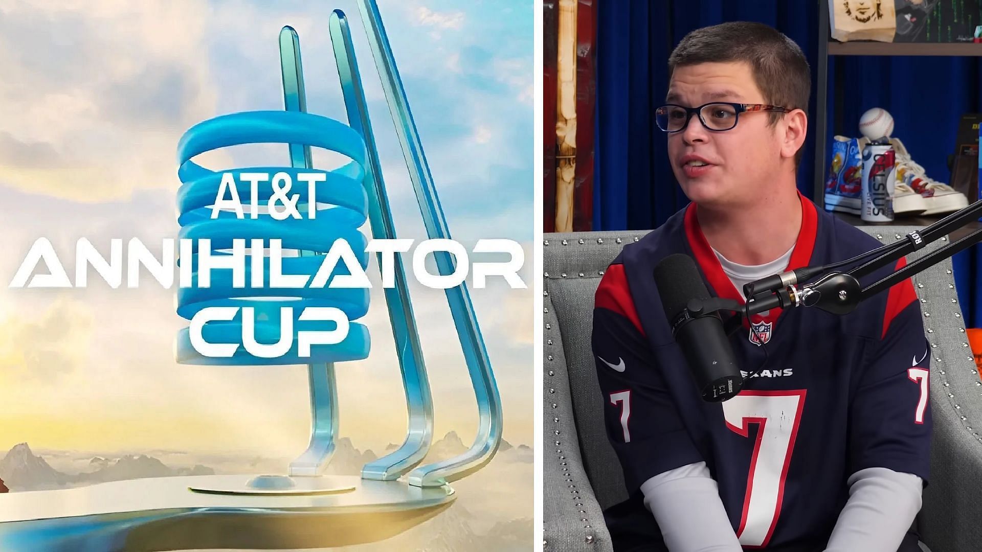Sketch rages while playing in the AT&amp;T Annihilator Cup (Image via AT&amp;T, Theo Von/YouTube)