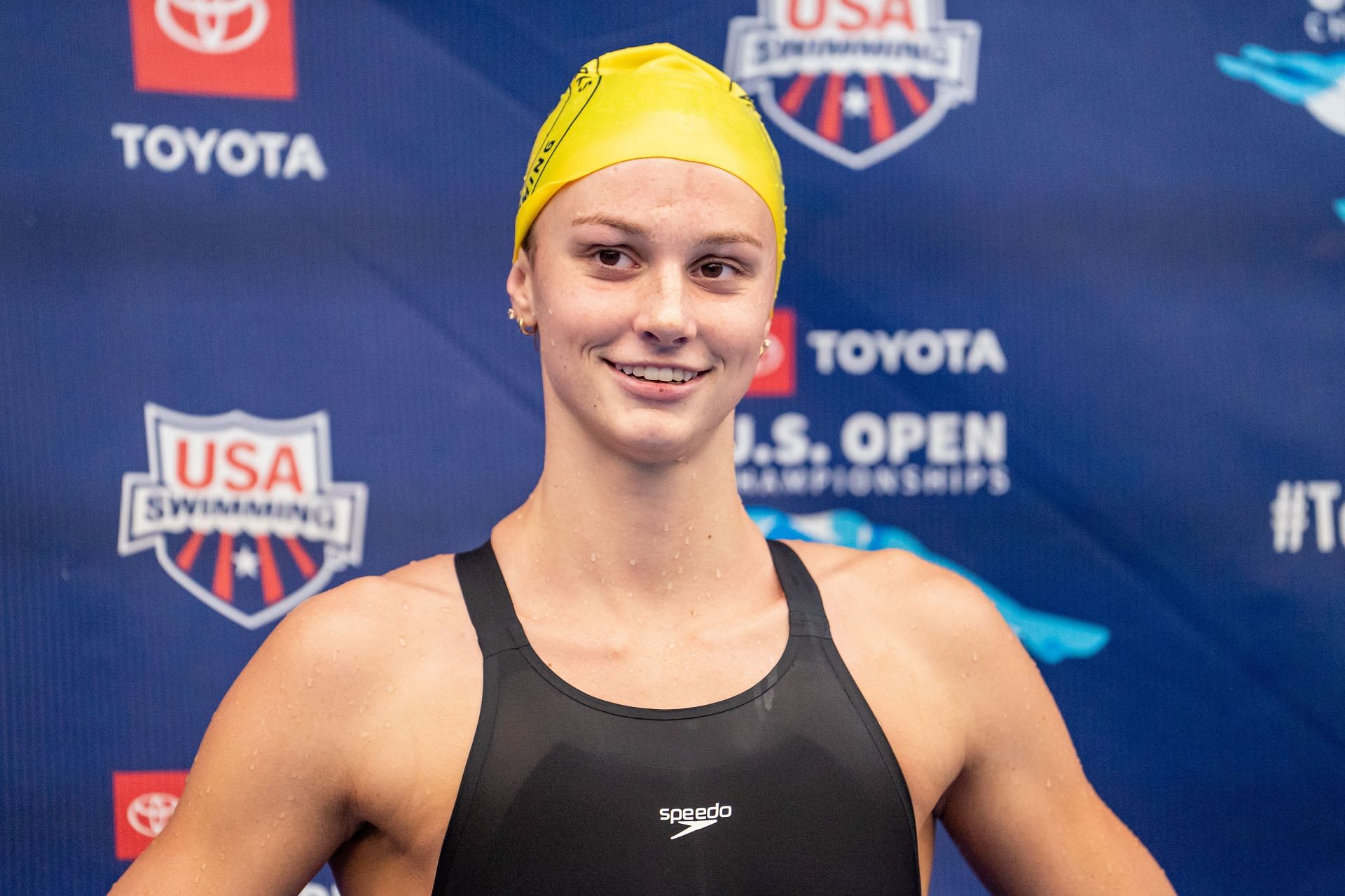 Summer McIntosh looks on after winning the Women&#039;s 400 Meter Individual Medley Final on day 3 of the Toyota US Open at the Greensboro Aquatic Center in Greensboro, North Carolina.