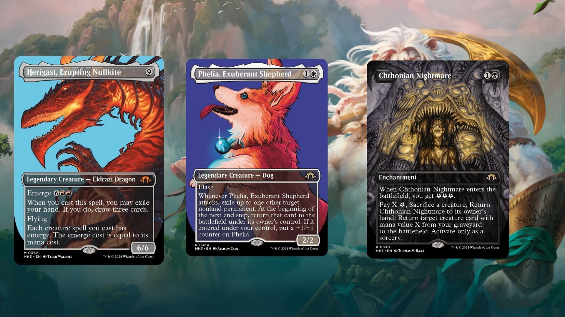 Herigast, Erupting Nullkite, Phelia, Exuberant Shepherd, and Cthonian Nightmare (Image via Wizards of the Coast)