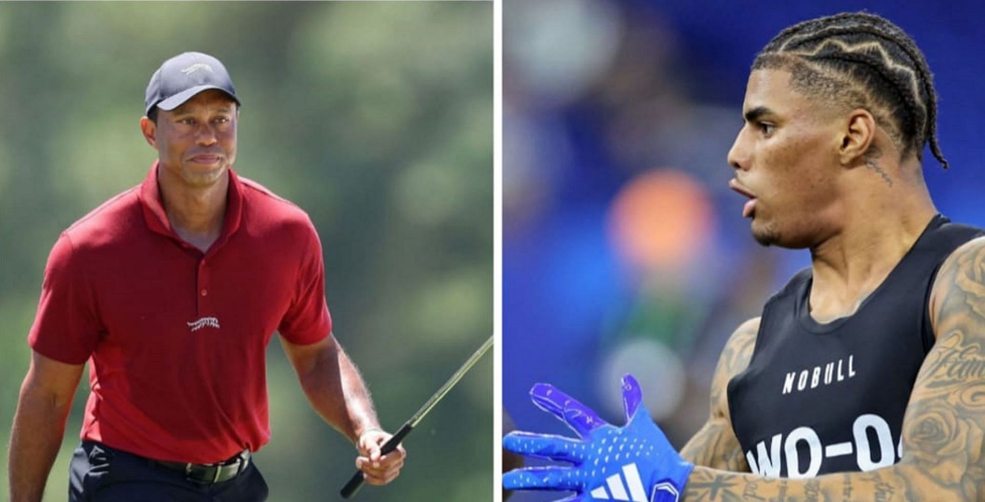 Tiger Woods and Keon Coleman (File photos)