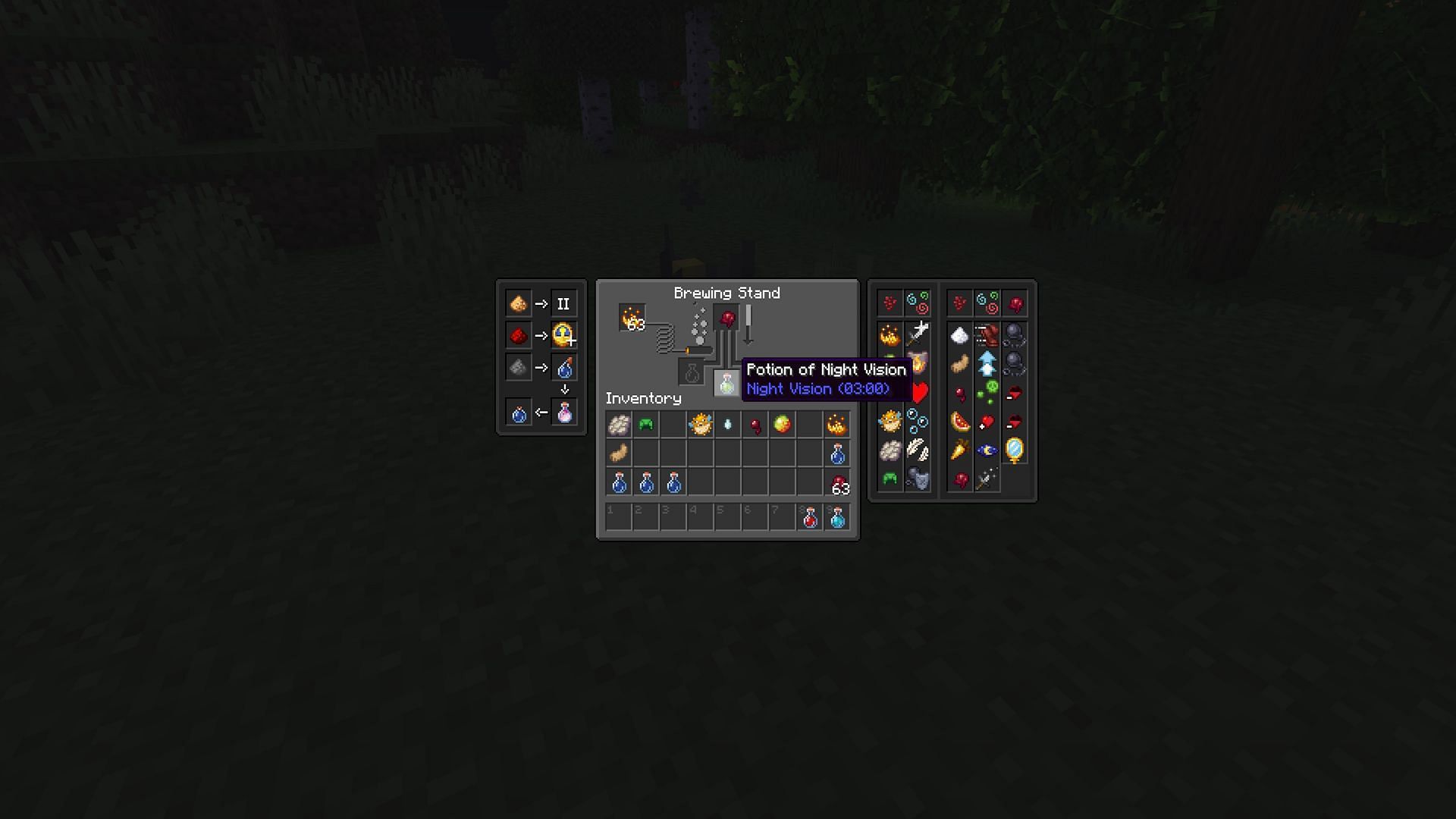 Invisibility potions are the corrupted version of night vision potions (Image via Mojang)