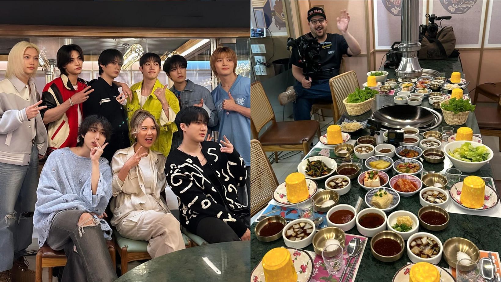 Esther Choi shares a sneak peek of filming with Stray Kids in New York. (Images via Instagram/@choibites)