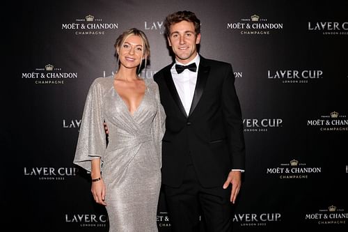 Ruud pictured with his girlfriend Maria Galligani at the 2022 Laver Cup