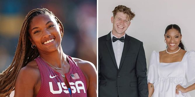 In Pictures: Tara Davis-Woodhall shares glimpses of her friends' wedding as her husband Hunter Woodhall officiates it