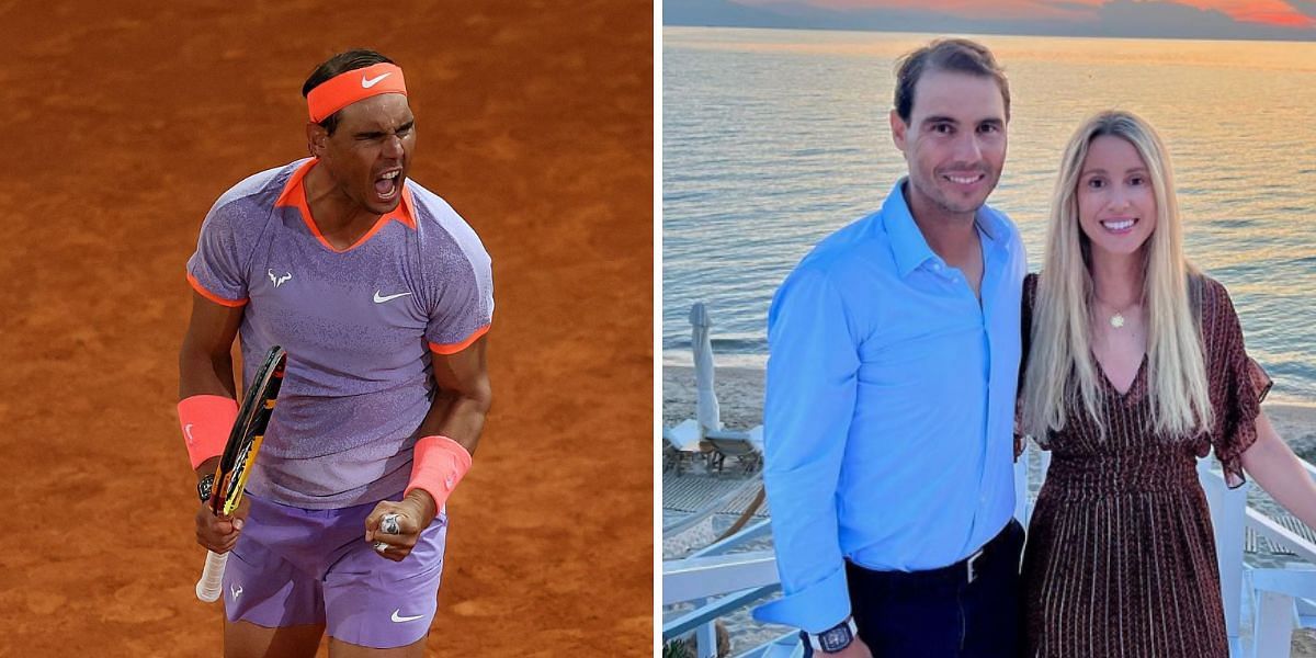 Rafael Nadal(left) and with sister Maribel(right)