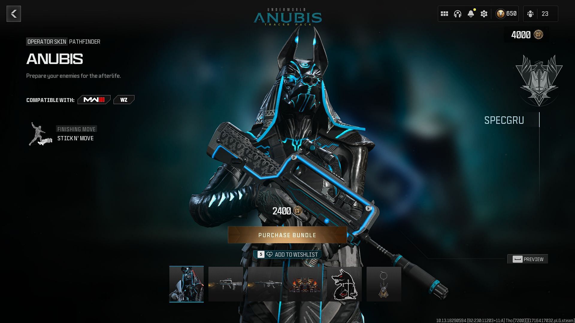 Underworld Anubis Tracer Pack price in MW3 and Warzone explored (Image via Activision)