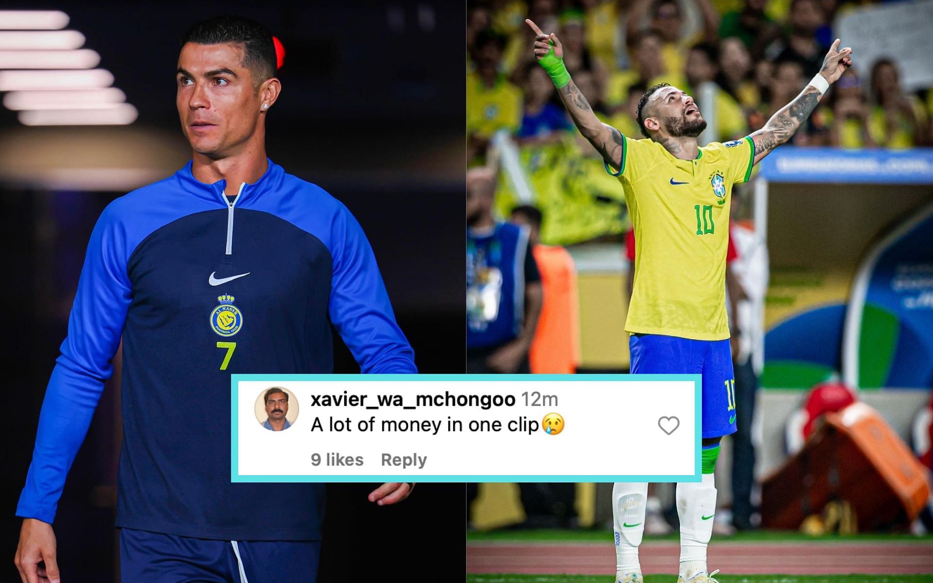Cristiano Ronaldo (left) and Neymar Junior (right) in Saudi Arabia for Tyson Fury vs. Oleksandr Usyk [Photo Courtesy @cristiano and @neymarjr on Instagram]