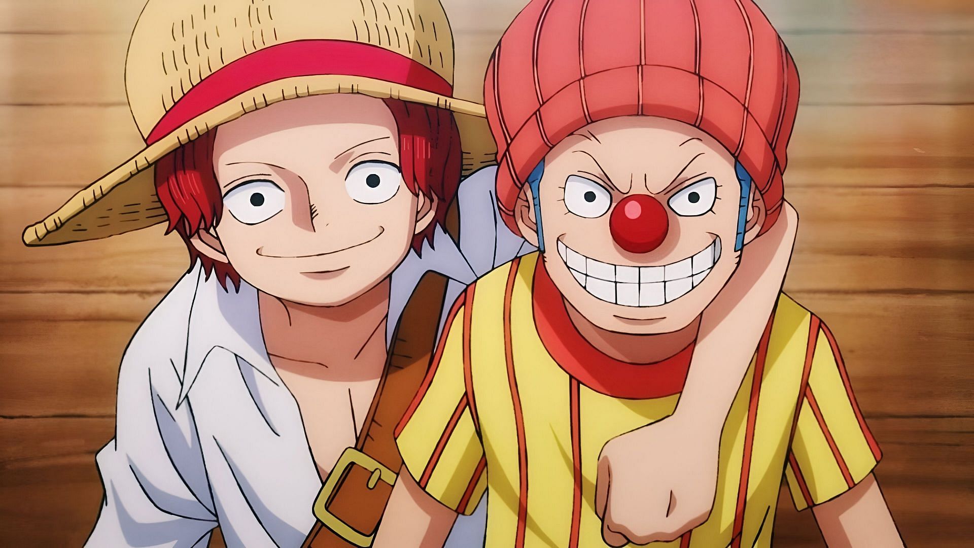 Shanks (left) and Buggy (right) as seen in the anime (Image via Toei Animation)