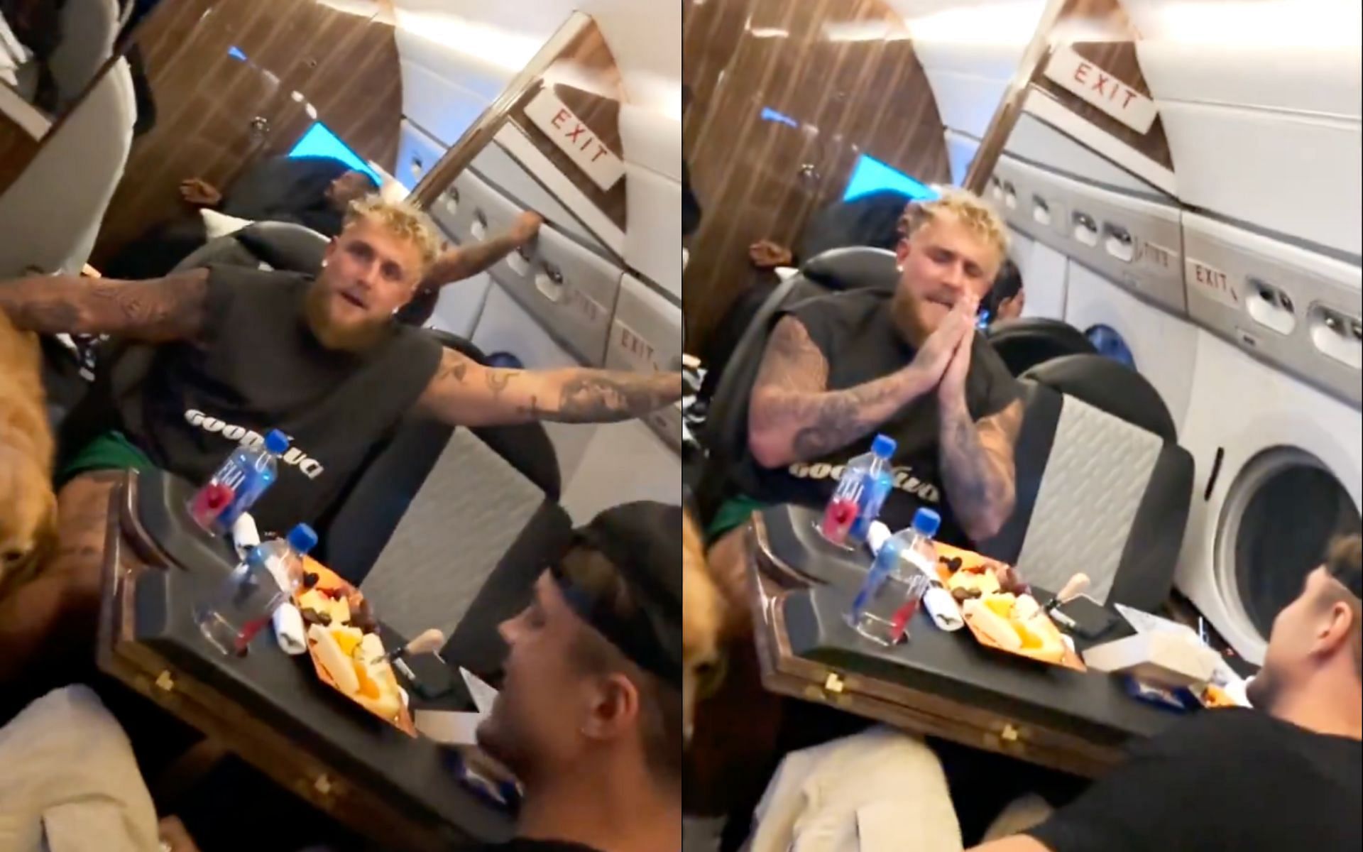 Jake Paul captures plane turbulence caused by a thunder storm [Photo Courtesy @jakepaul on X]